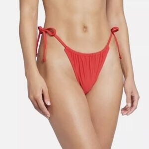 NEW Wild Fable Cherry Red String Tie Bikini Bottom Cheeky Size Large